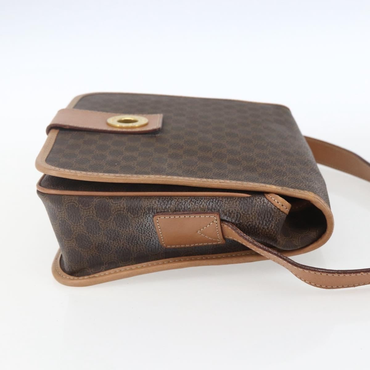 Celine Vintage Macadam Circle Logo Canvas and Leather