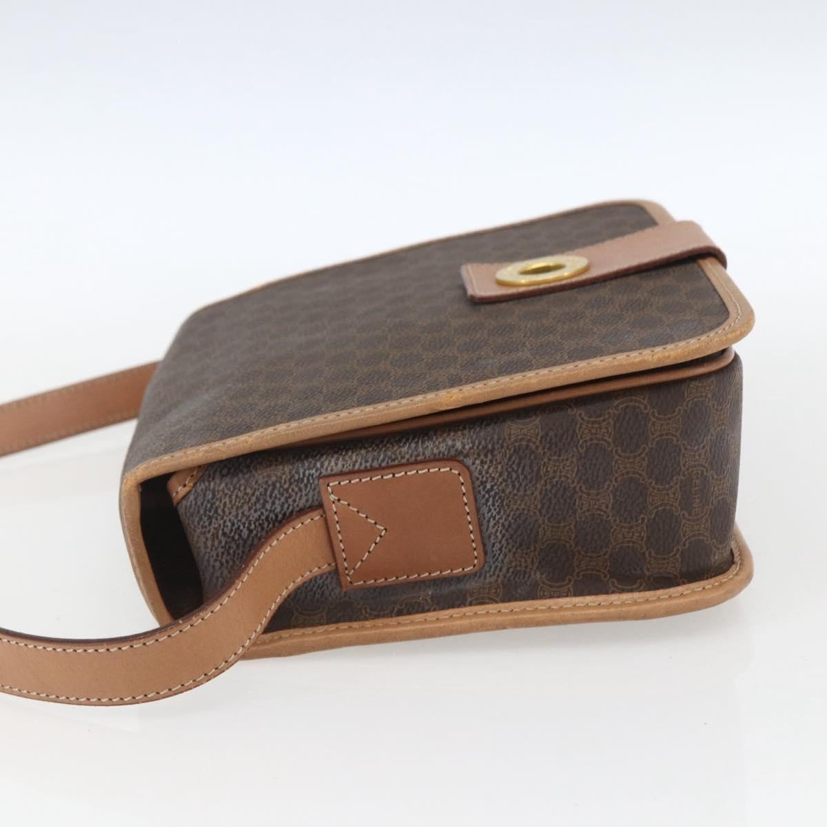 Celine Vintage Macadam Circle Logo Canvas and Leather