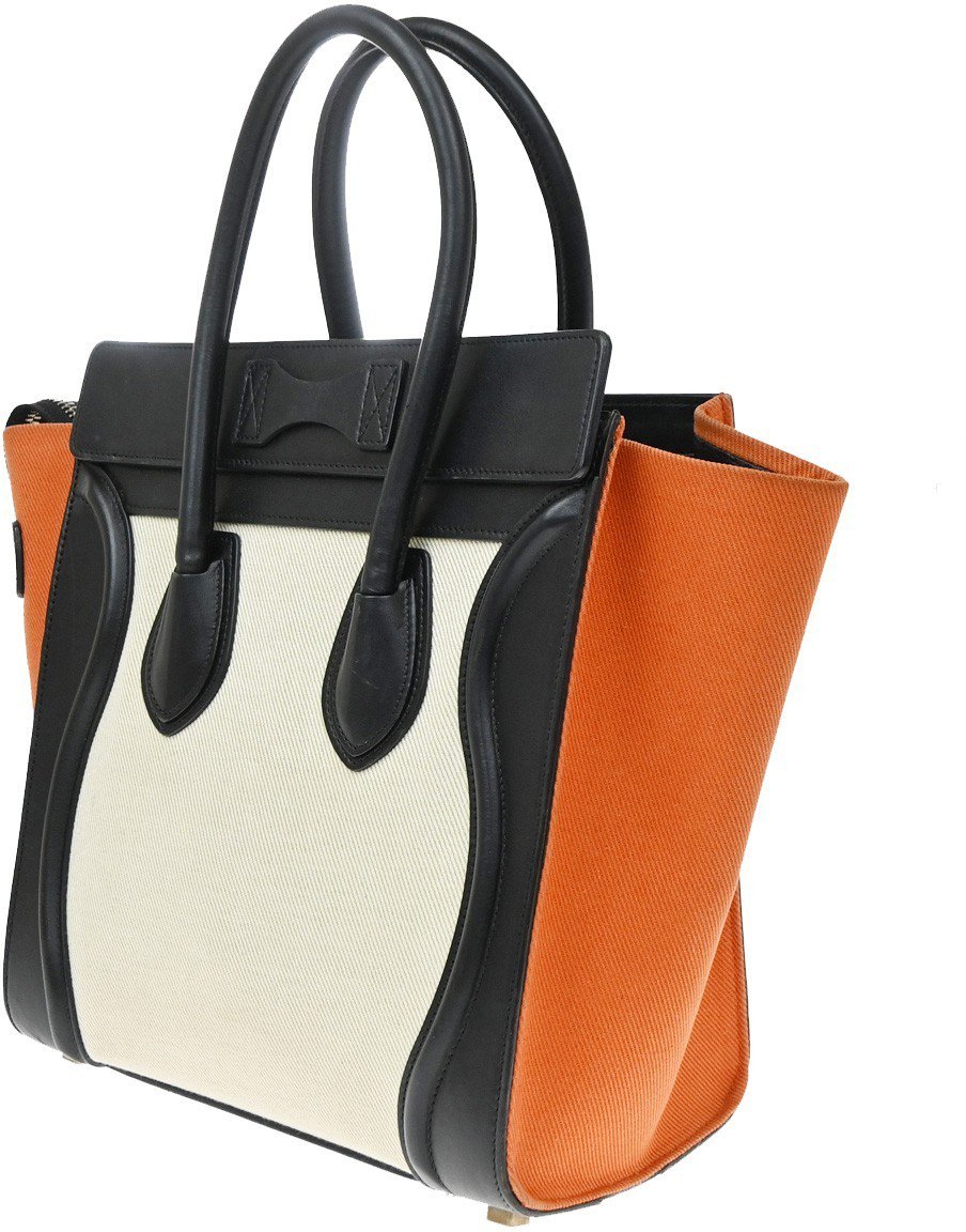 Celine Tricolor Luggage Canvas and Leather Micro