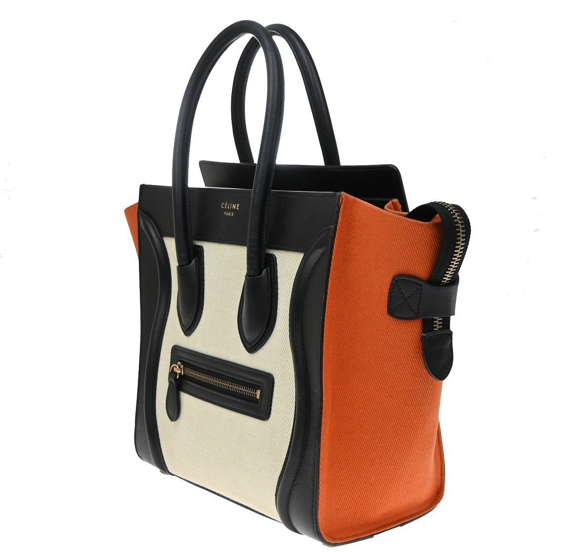 Celine Tricolor Luggage Canvas and Leather Micro