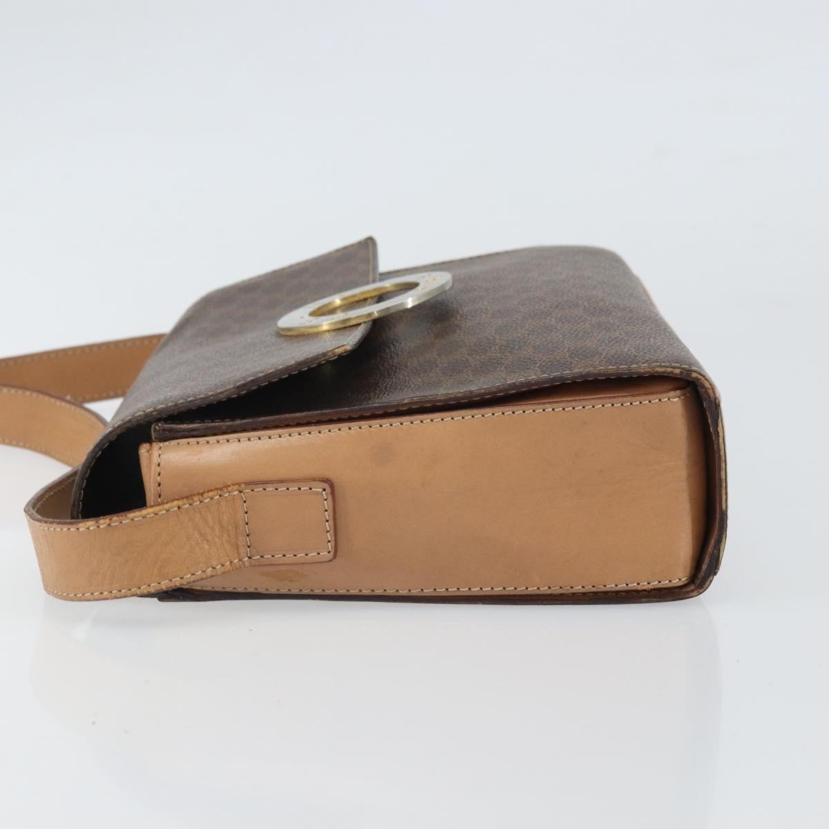 Celine Vintage Macadam Circle Logo Canvas and Leather