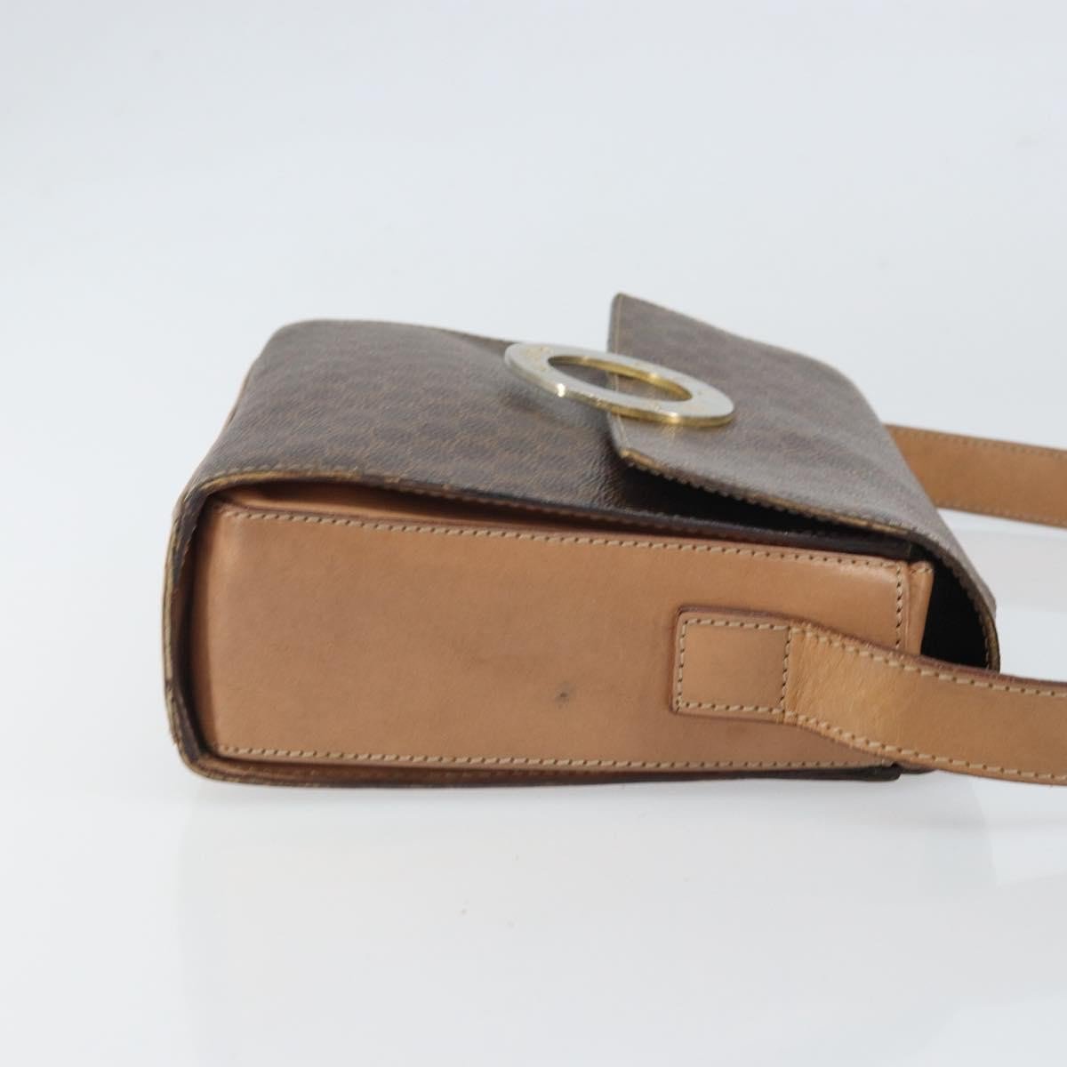 Celine Vintage Macadam Circle Logo Canvas and Leather