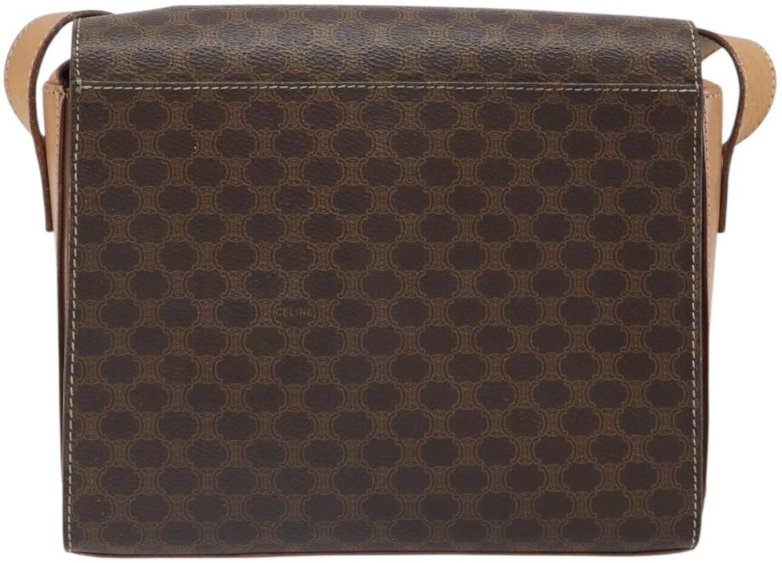 Celine Vintage Macadam Circle Logo Canvas and Leather