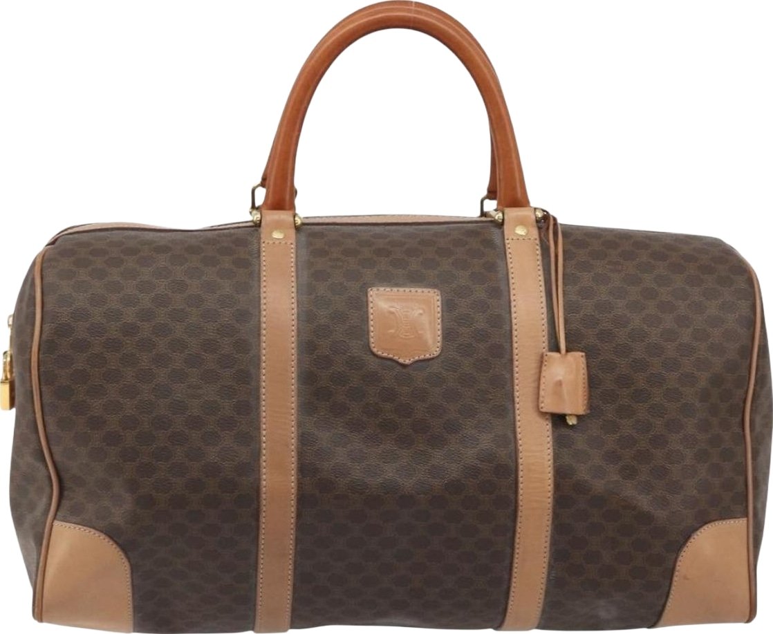 Celine Vintage Duffle Macadam Coated Canvas Large