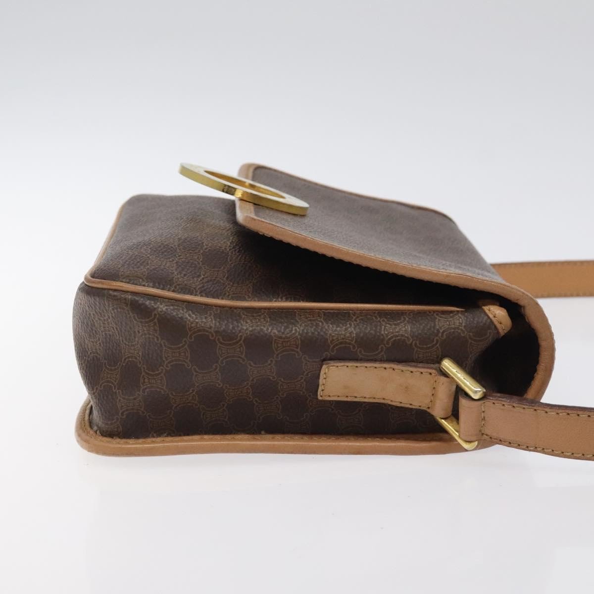 Celine Vintage Macadam Circle Logo Canvas and Leather