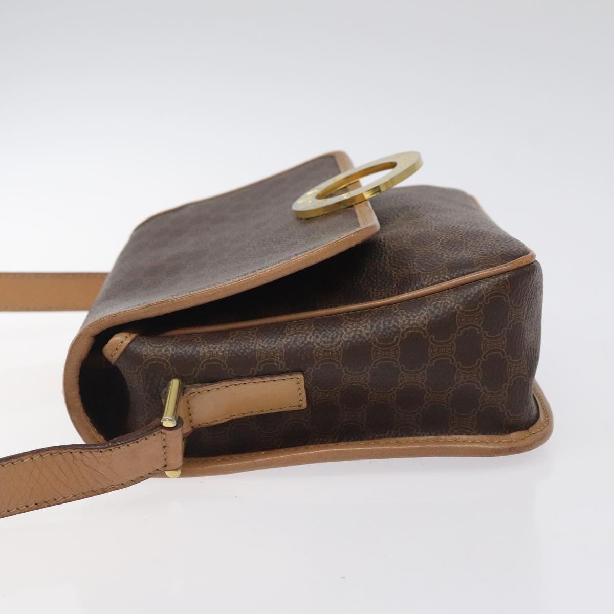 Celine Vintage Macadam Circle Logo Canvas and Leather