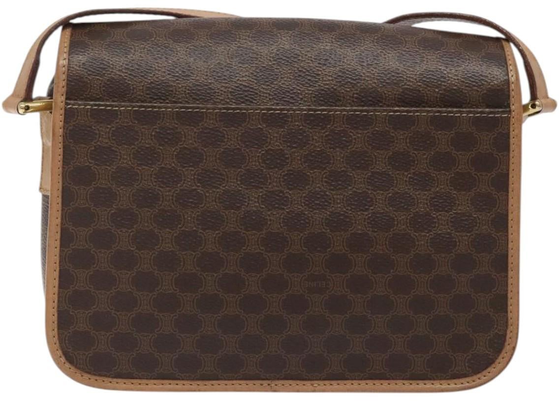 Celine Vintage Macadam Circle Logo Canvas and Leather
