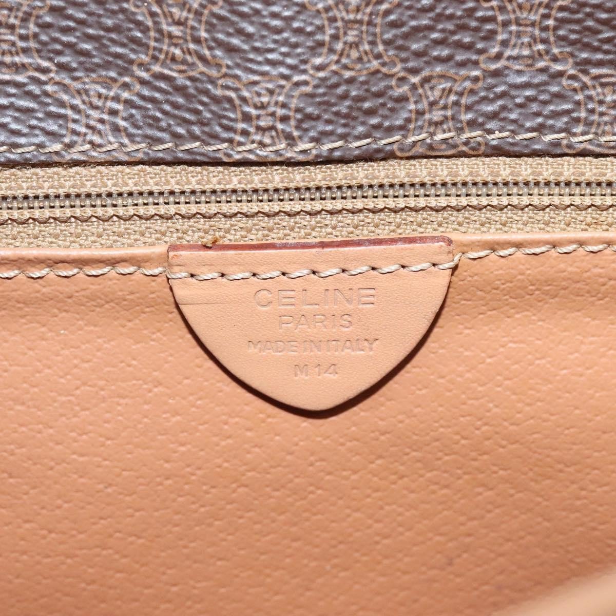 Celine Vintage Macadam Circle Logo Canvas and Leather