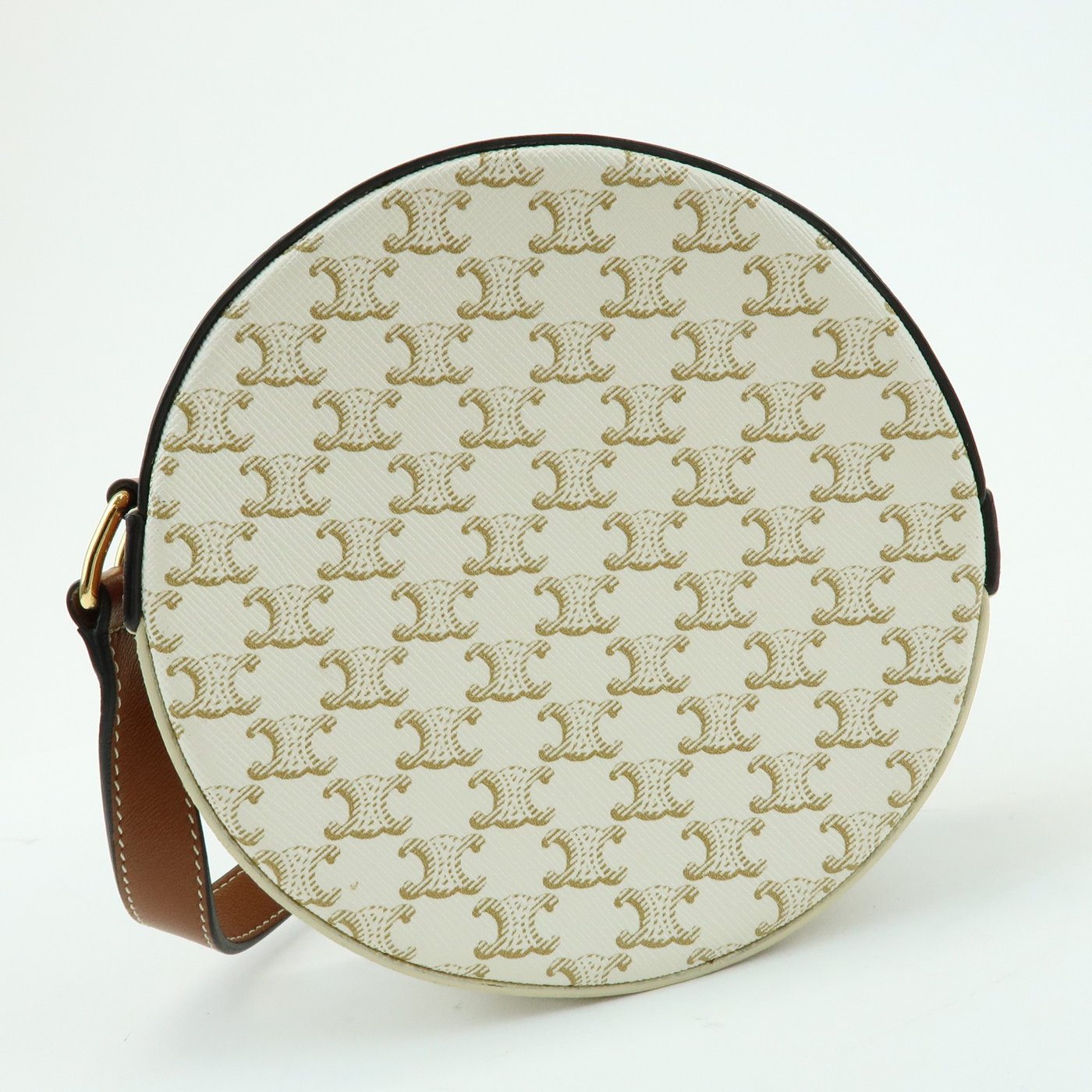 Celine Round Purse on Strap Triomphe Coated Canvas