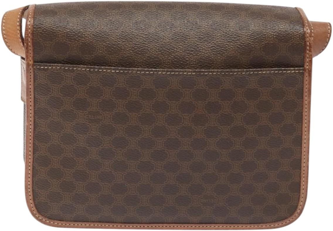 Celine Vintage Macadam Circle Logo Canvas and Leather