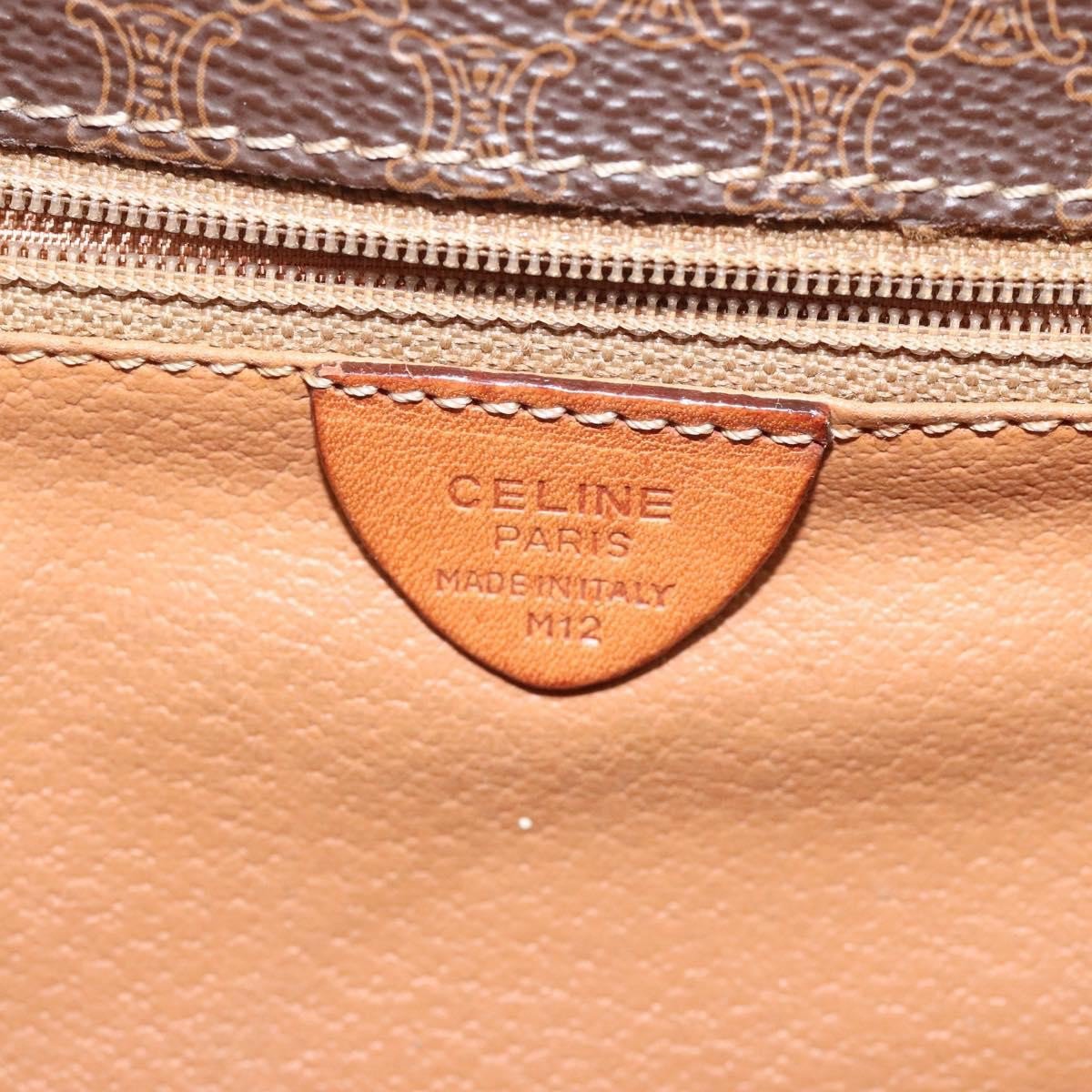 Celine Vintage Macadam Circle Logo Canvas and Leather