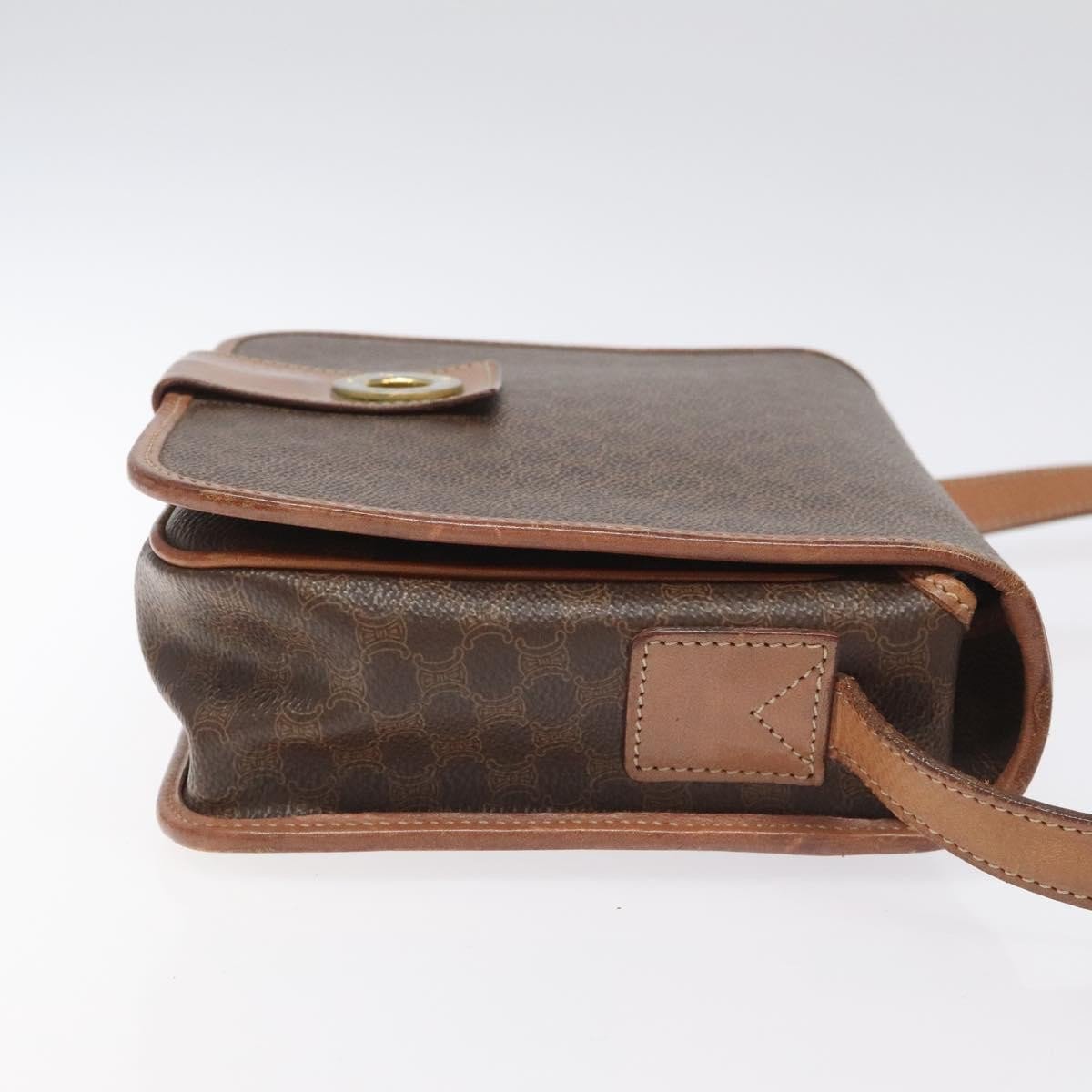 Celine Vintage Macadam Circle Logo Canvas and Leather