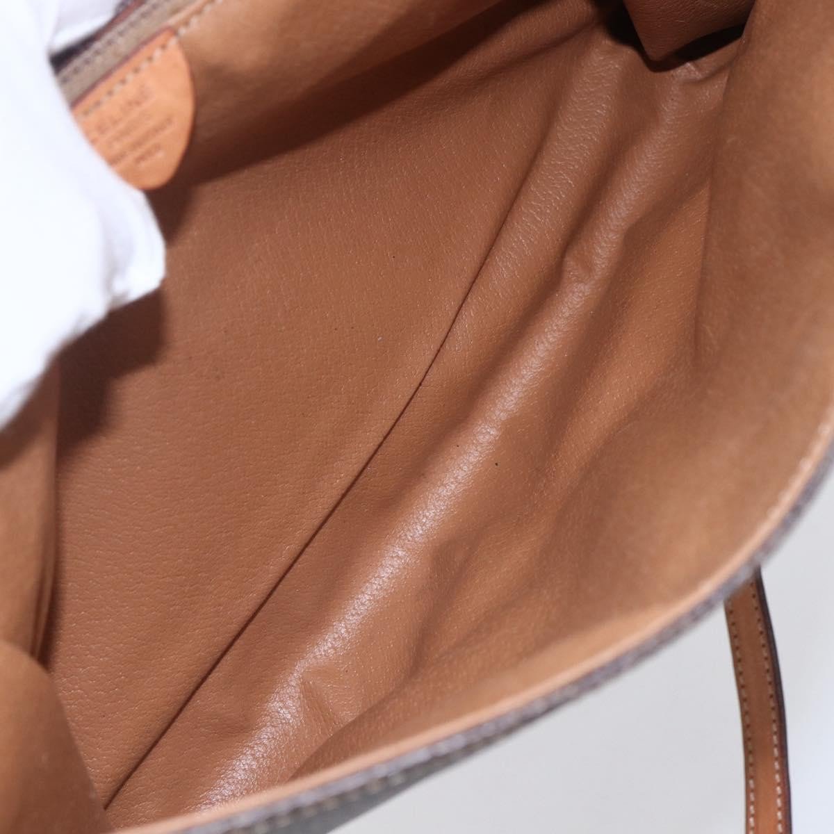 Celine Vintage Macadam Circle Logo Canvas and Leather