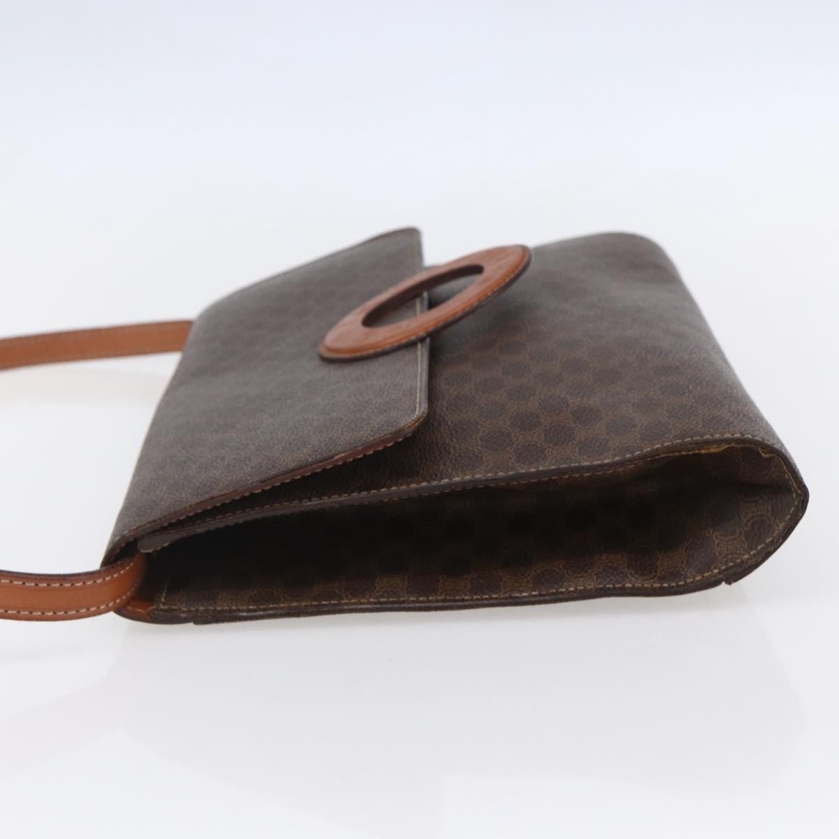 Celine Vintage Macadam Circle Logo Canvas and Leather