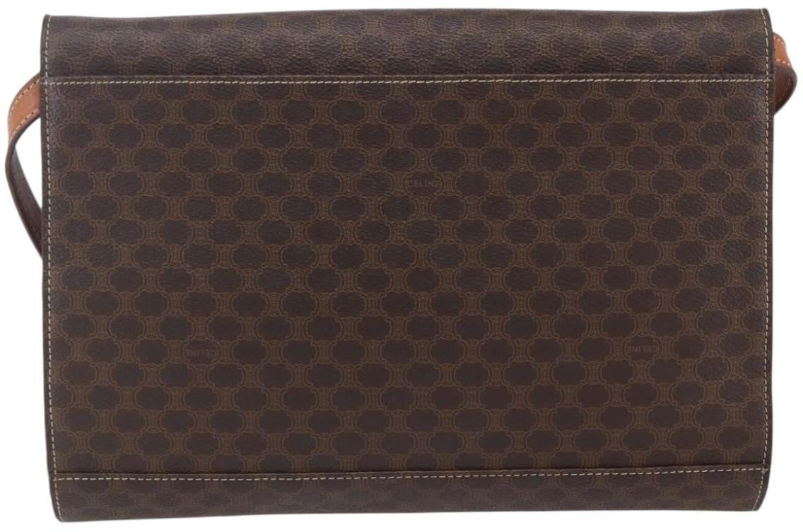 Celine Vintage Macadam Circle Logo Canvas and Leather