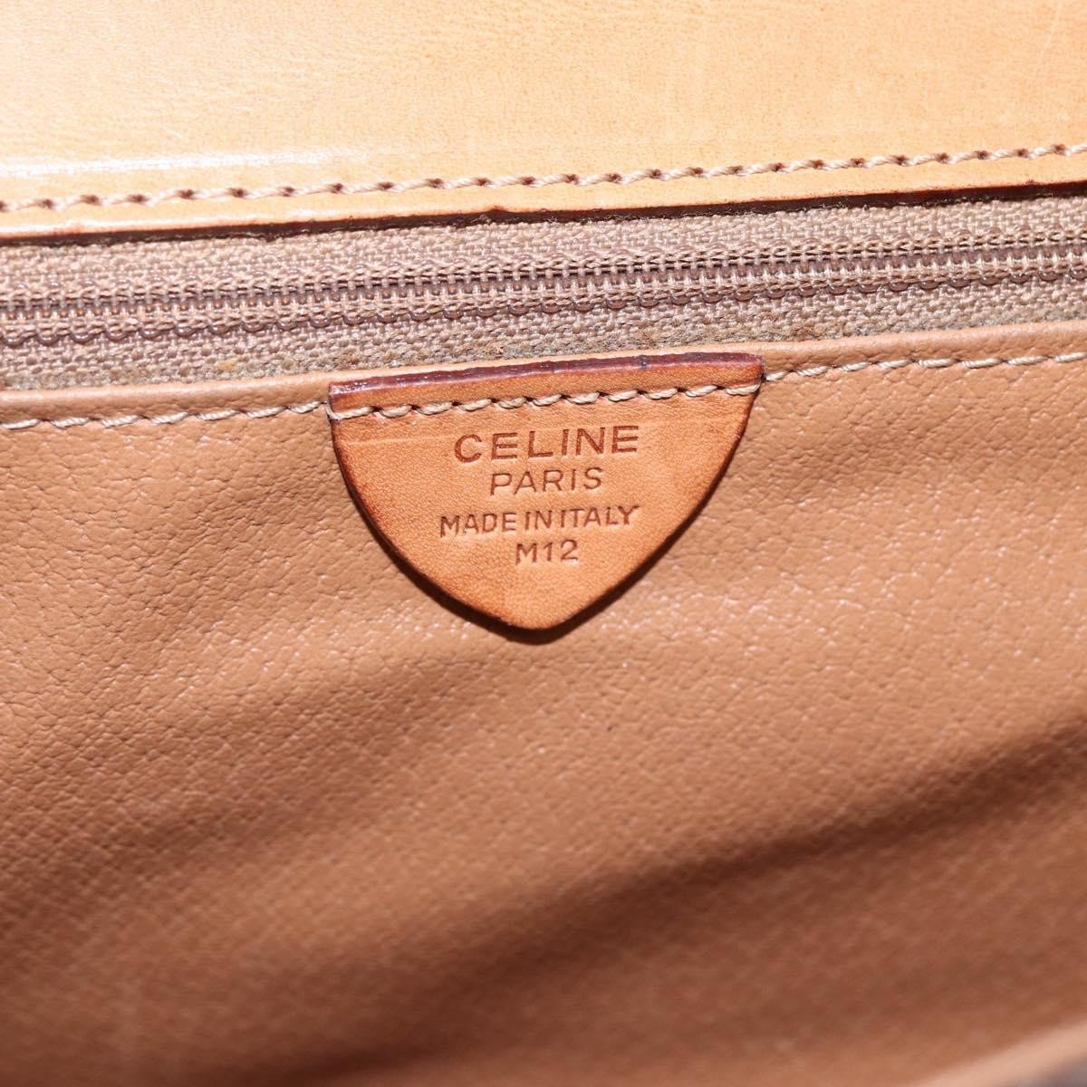 Celine Vintage Macadam Circle Logo Canvas and Leather