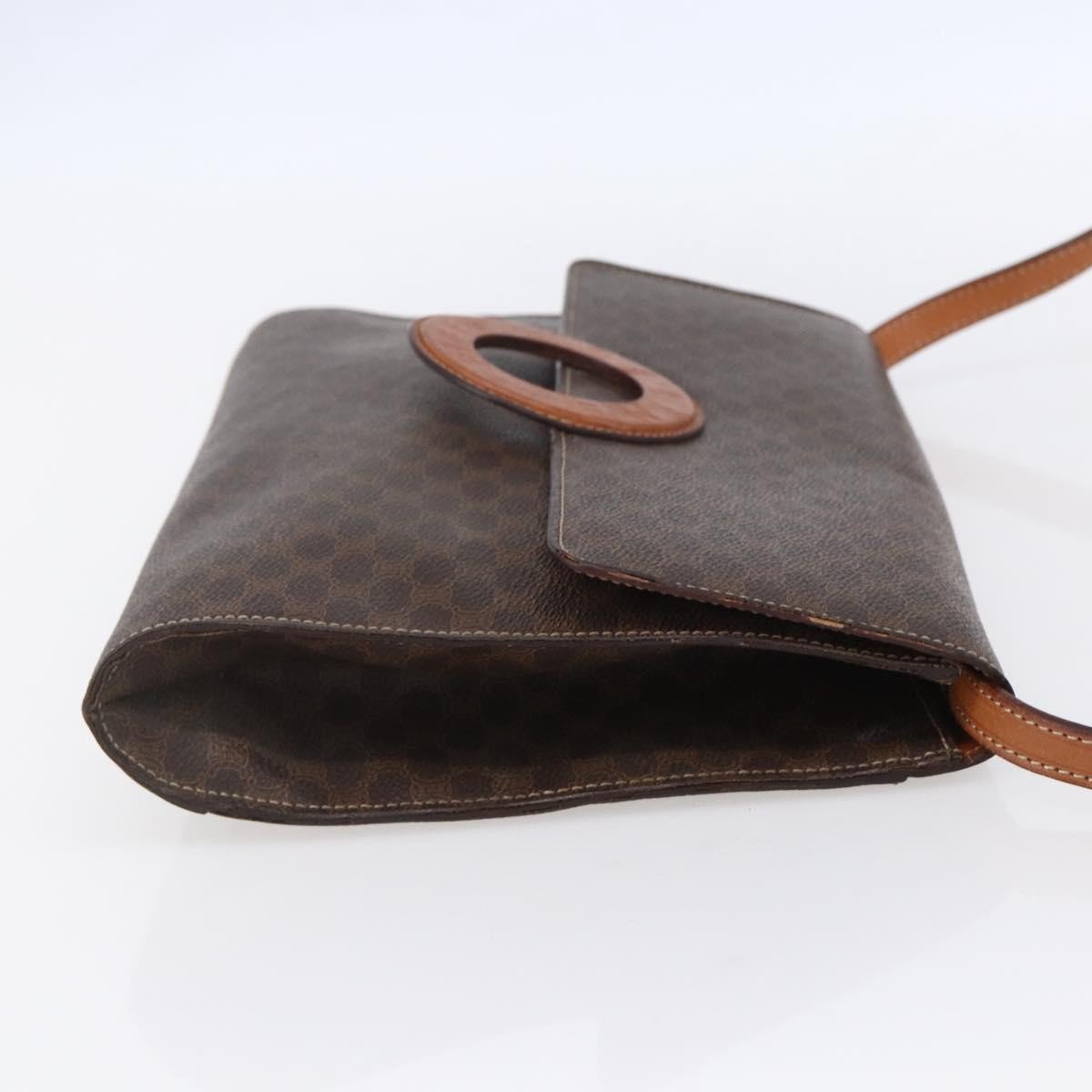 Celine Vintage Macadam Circle Logo Canvas and Leather