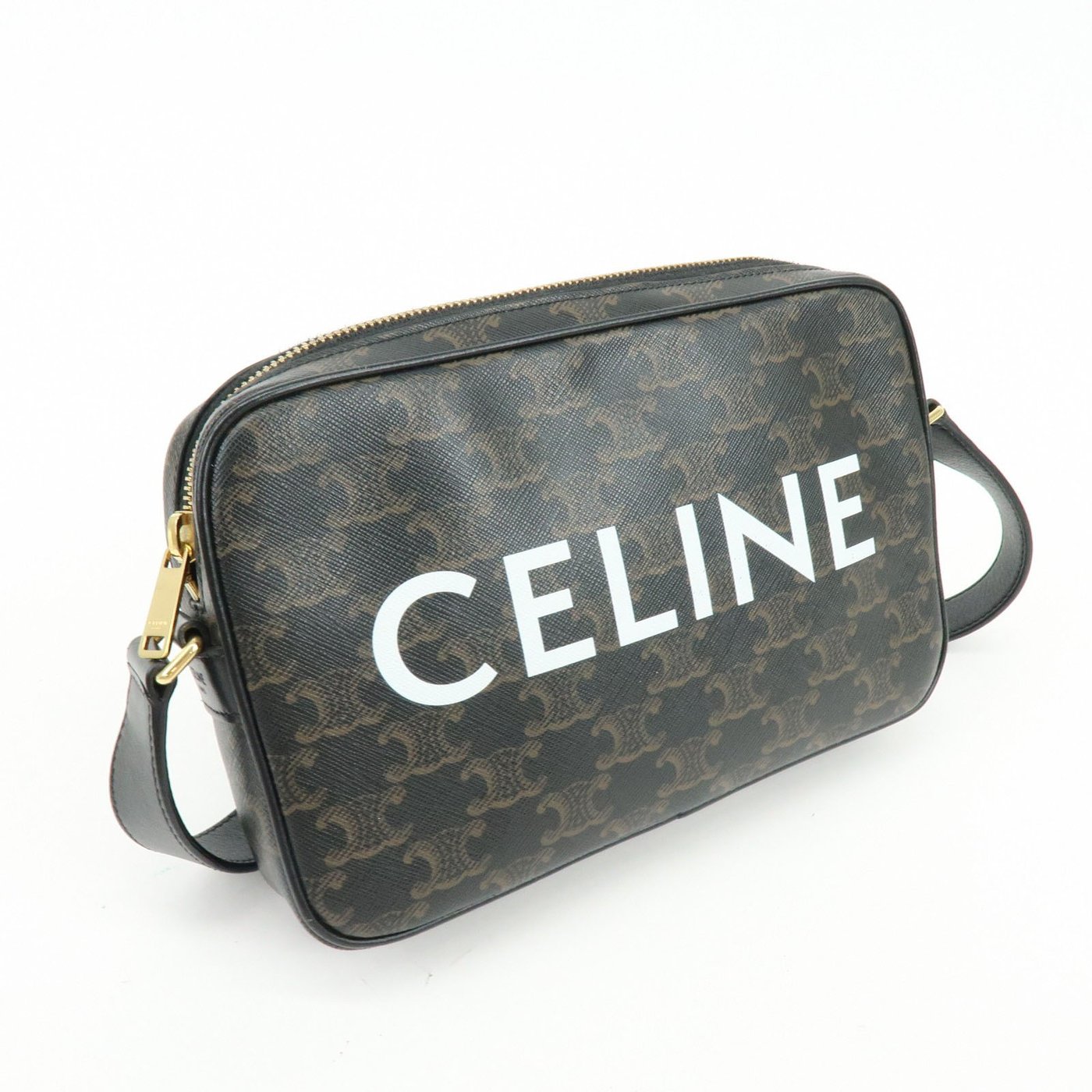 Celine Logo Messenger Triomphe Coated Canvas Medium