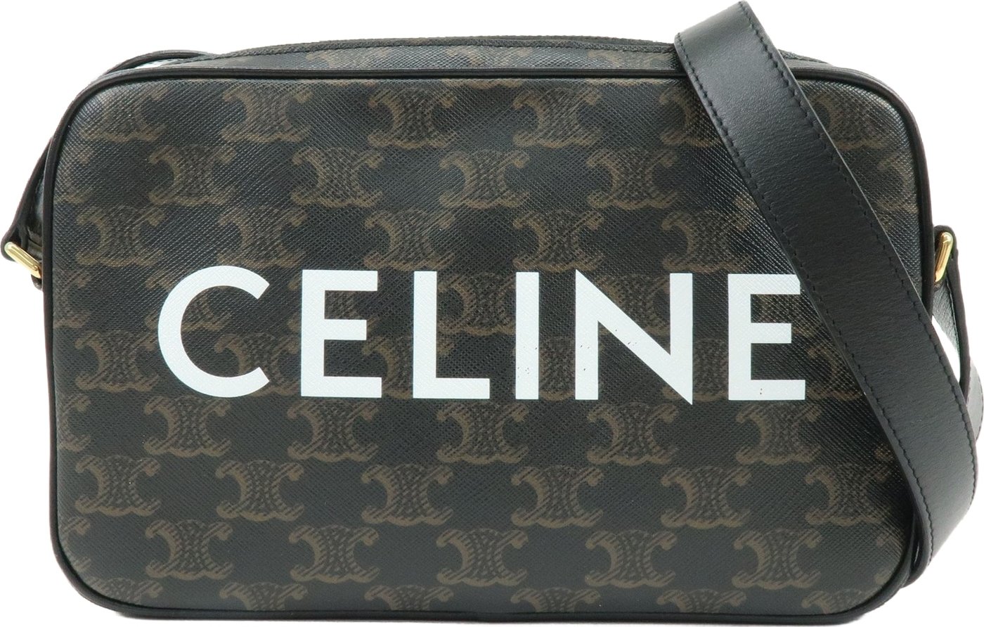 Celine Logo Messenger Triomphe Coated Canvas Medium