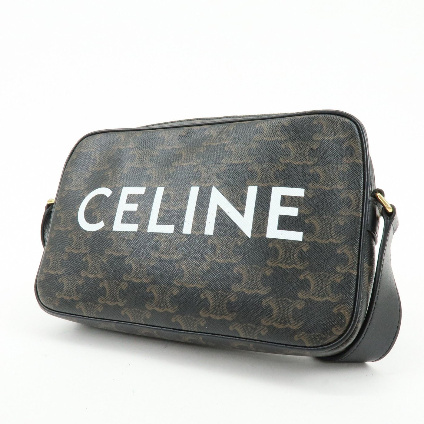 Celine Logo Messenger Triomphe Coated Canvas Medium