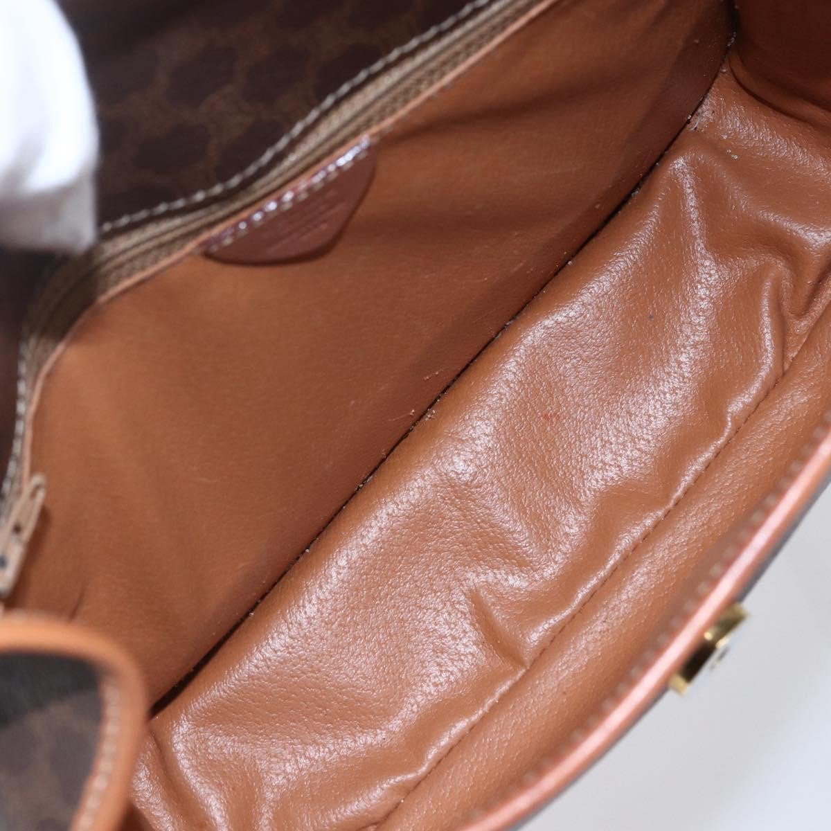 Celine Vintage Macadam Circle Logo Canvas and Leather
