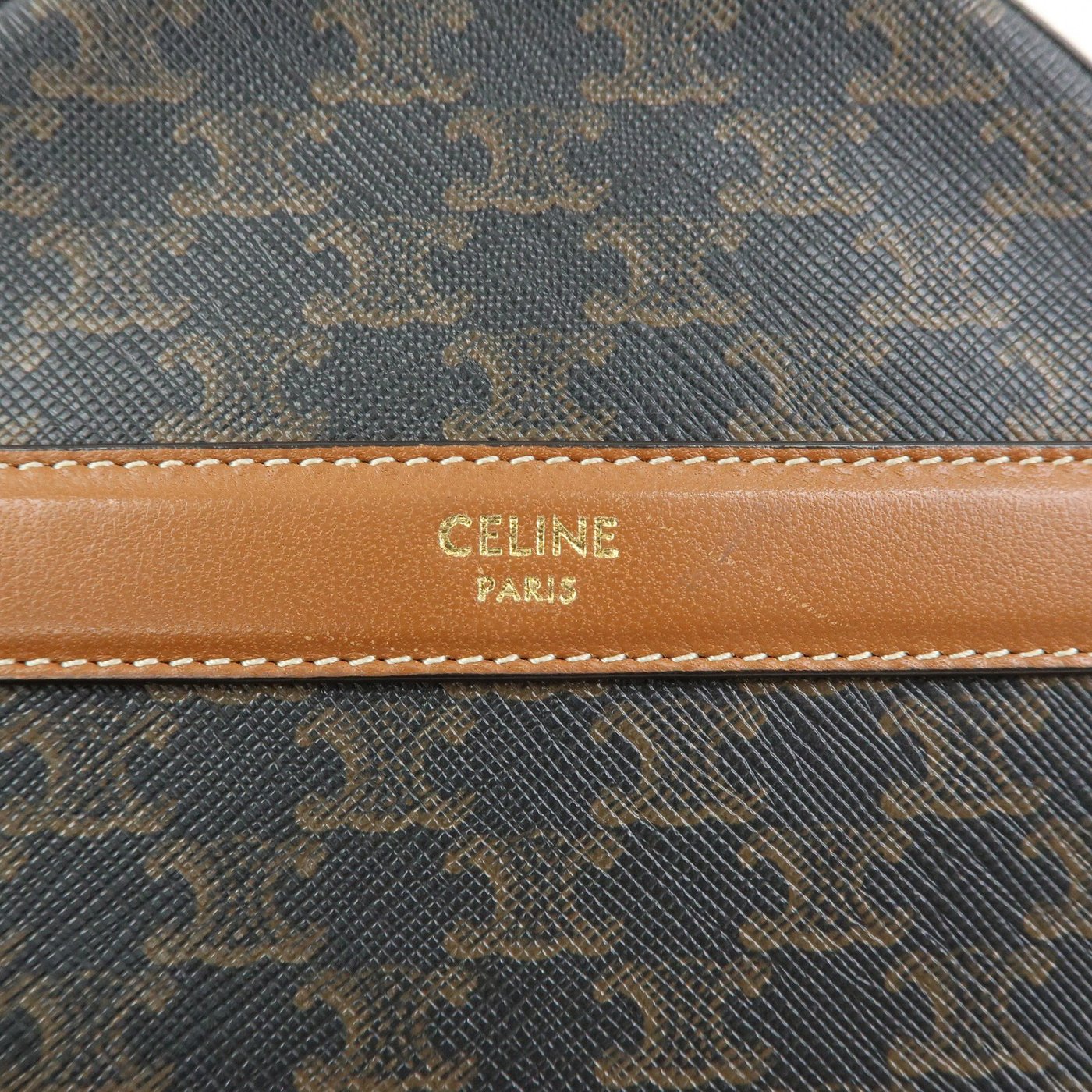 Celine Round Purse on Strap Triomphe Coated Canvas