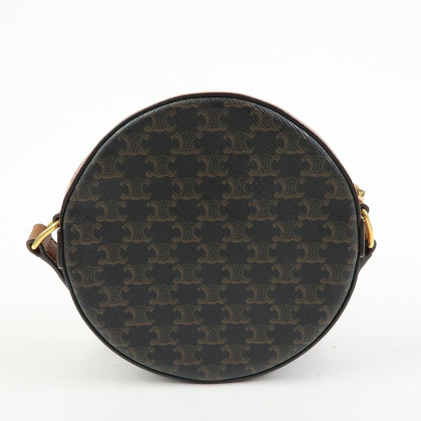 Celine Round Purse on Strap Triomphe Coated Canvas