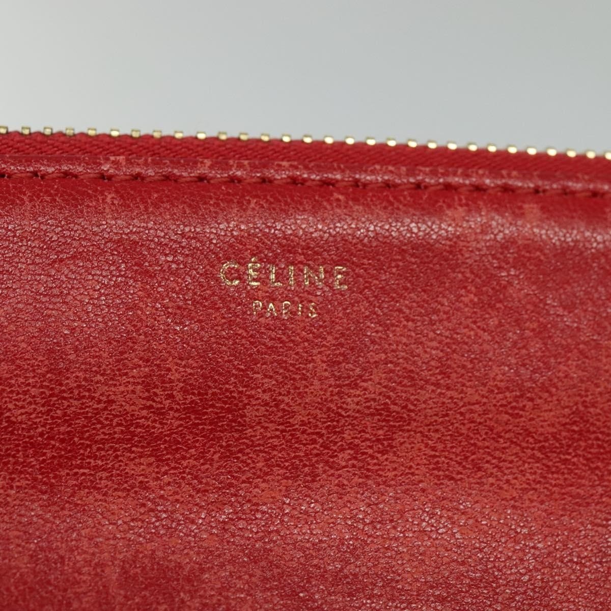 Celine Trio Zip Clutch Leather
