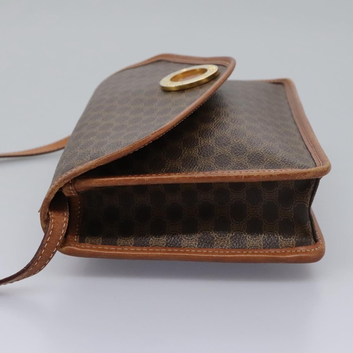 Celine Vintage Macadam Circle Logo Canvas and Leather