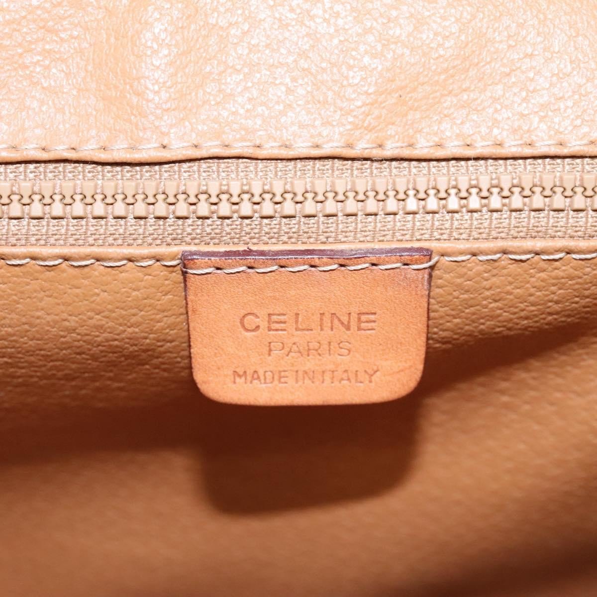 Celine Vintage Macadam Circle Logo Canvas and Leather