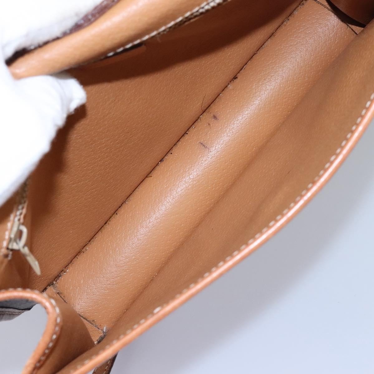 Celine Vintage Macadam Circle Logo Canvas and Leather