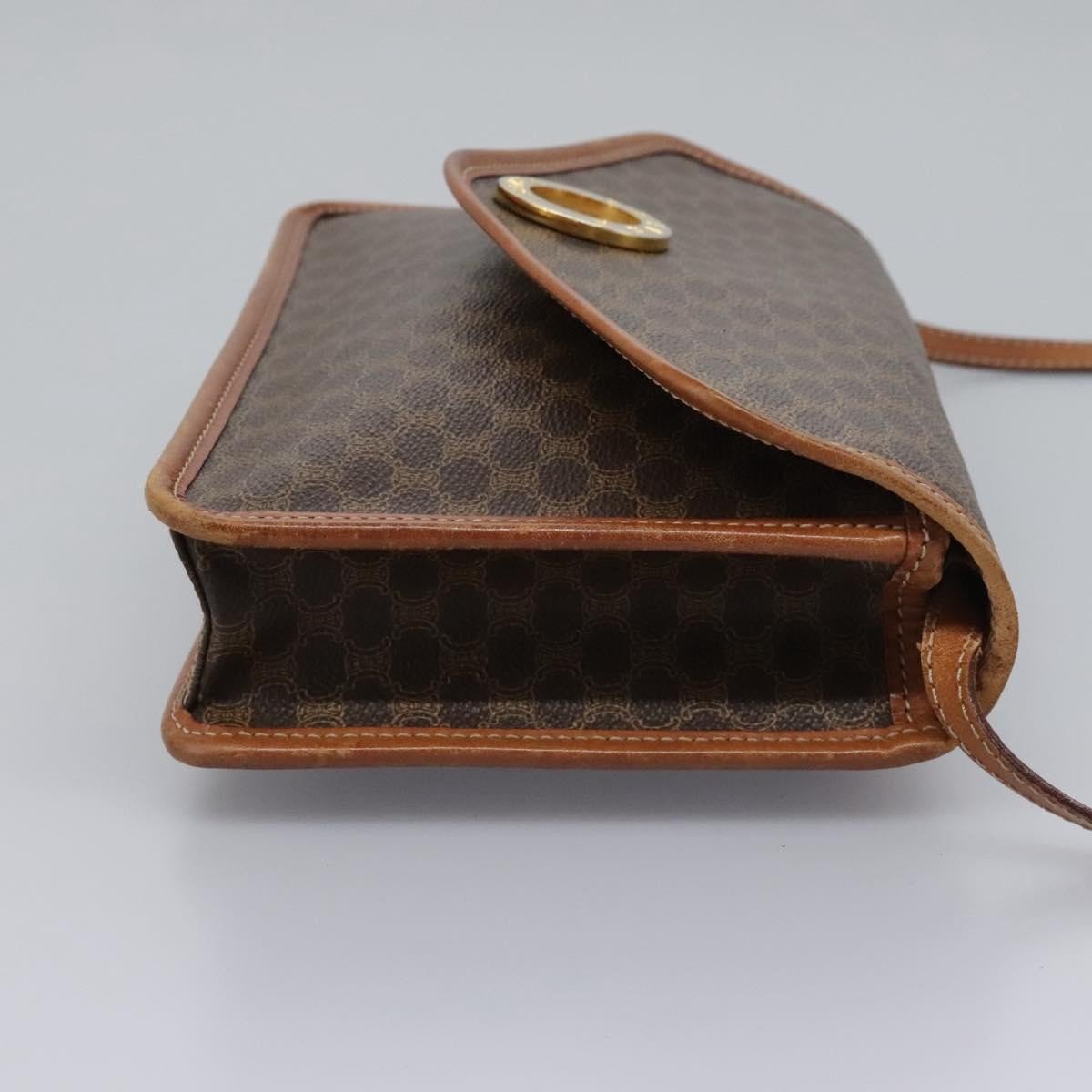 Celine Vintage Macadam Circle Logo Canvas and Leather