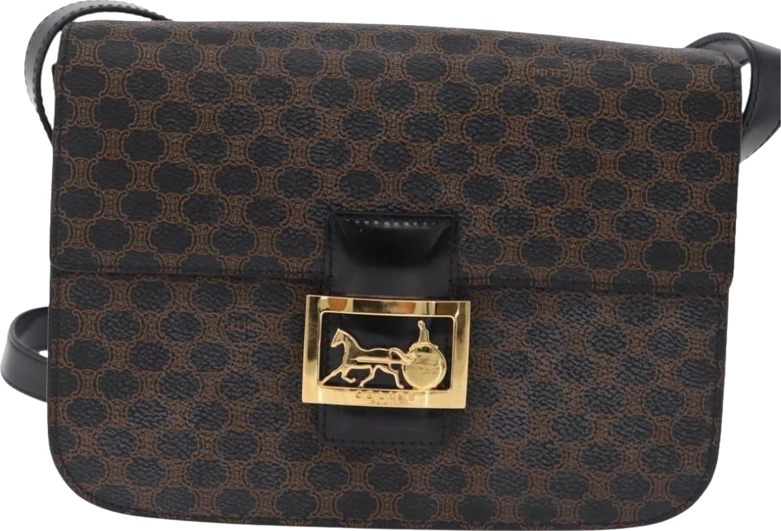 Celine Vintage Horse Carriage C Macadam Canvas and Leather