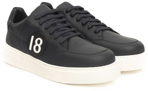 Cerruti 1881 Blue Cowhide Men Sneaker