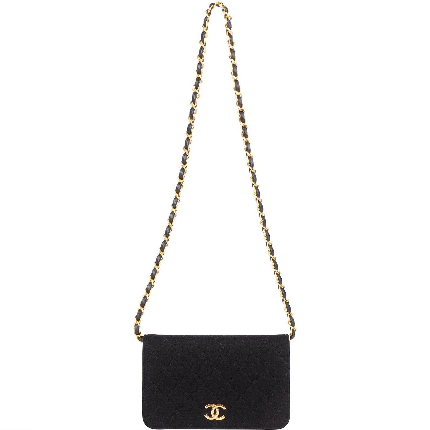 Chanel Quilted Cotton 24K Gold Single Flap Shoulder Bag