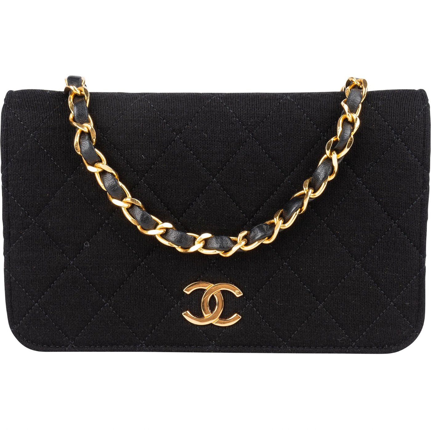 Chanel Quilted Cotton 24K Gold Single Flap Shoulder Bag