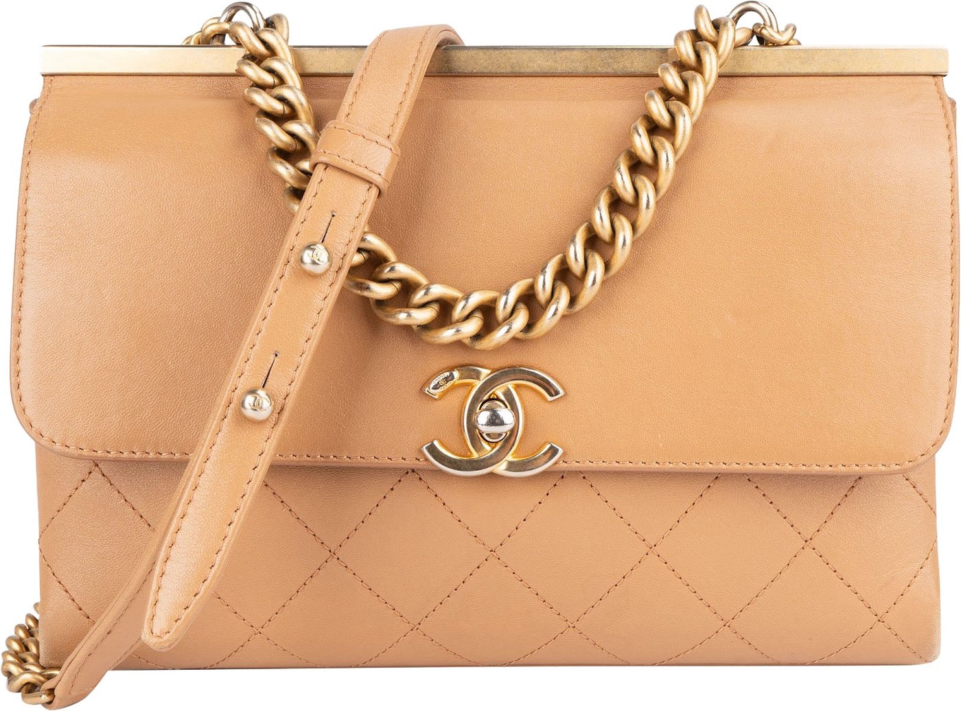 Chanel Stitching Lambskin Frame Single Flap Crossbody Bag