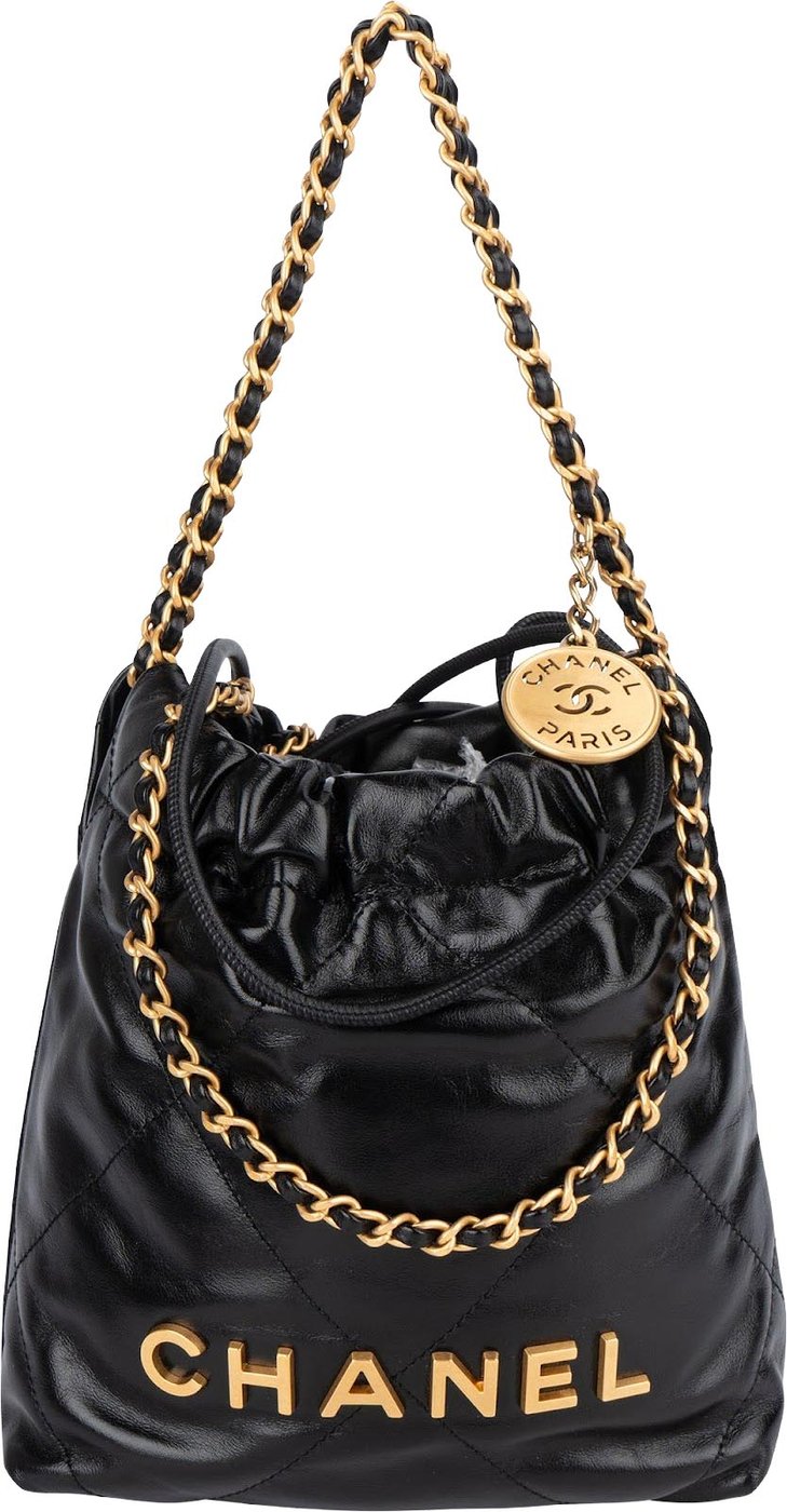 Chanel 22 Stitching Lambskin Small Drawstring Bag Handbag