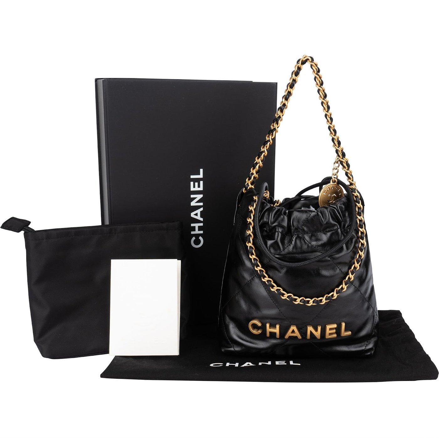 Chanel 22 Stitching Lambskin Small Drawstring Bag Handbag