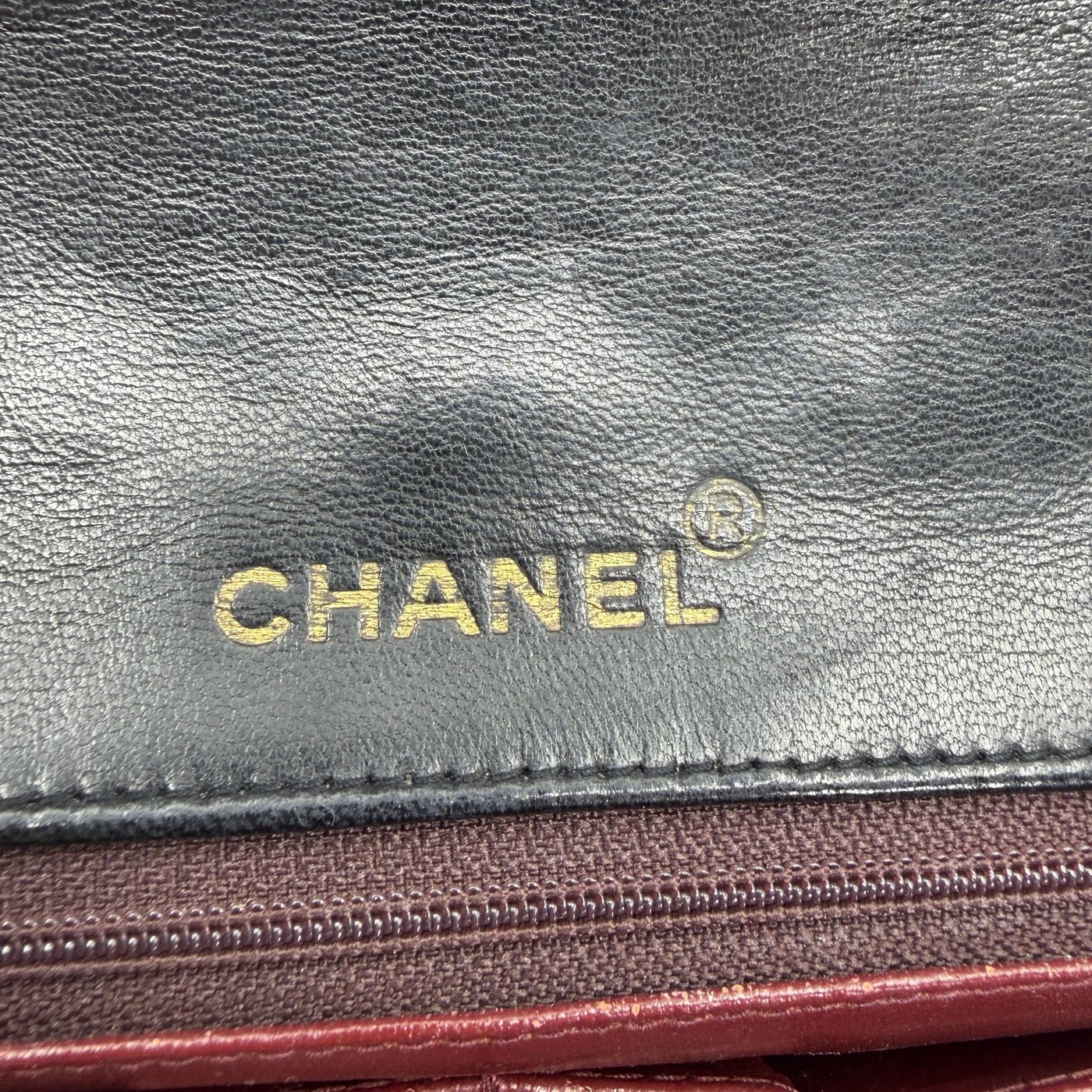 Chanel Vintage Full Flap Bag Lammleder Schwarz Gold 1989-1991