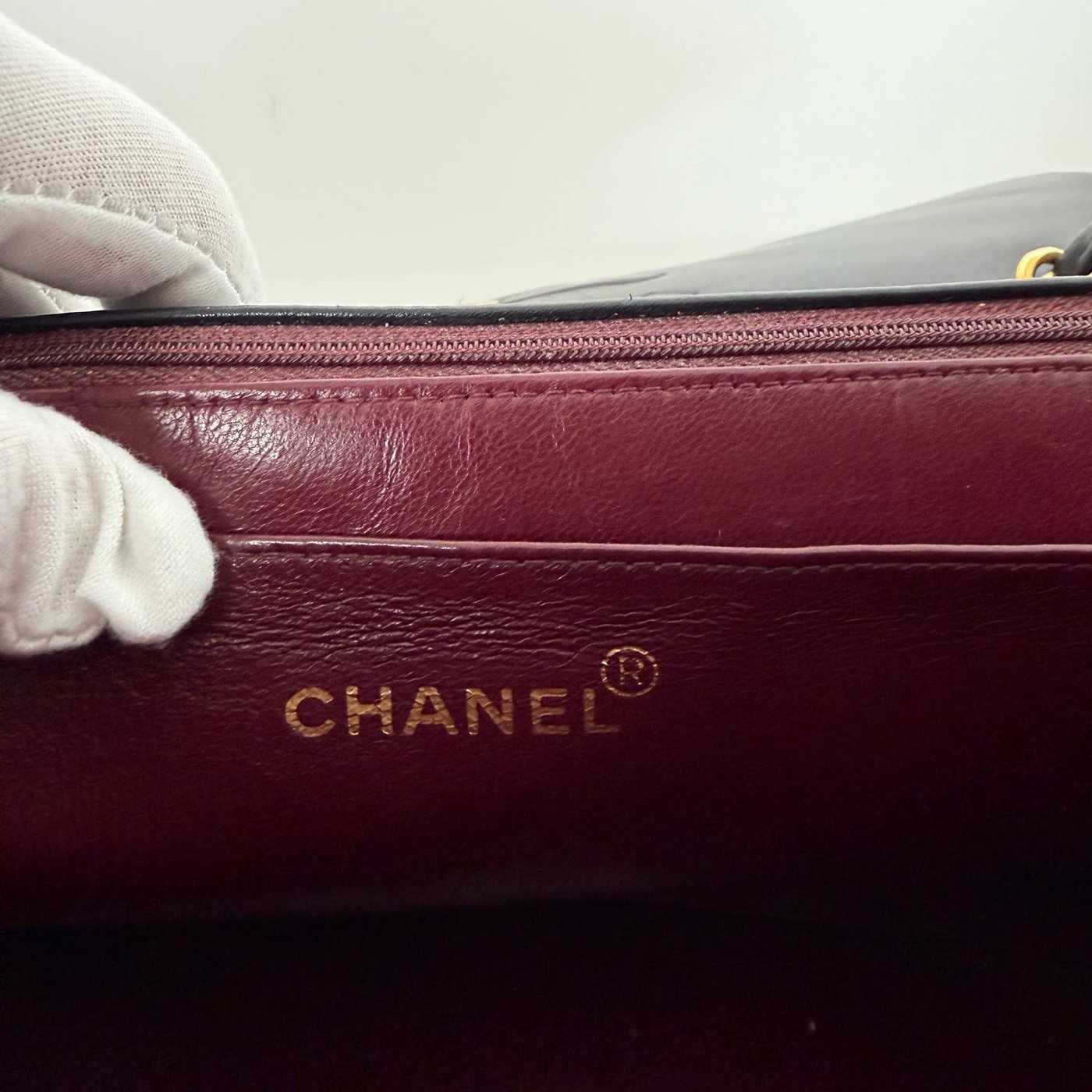 Chanel Vintage Jumbo XL Single Flap Bag Lambskin Black Gold