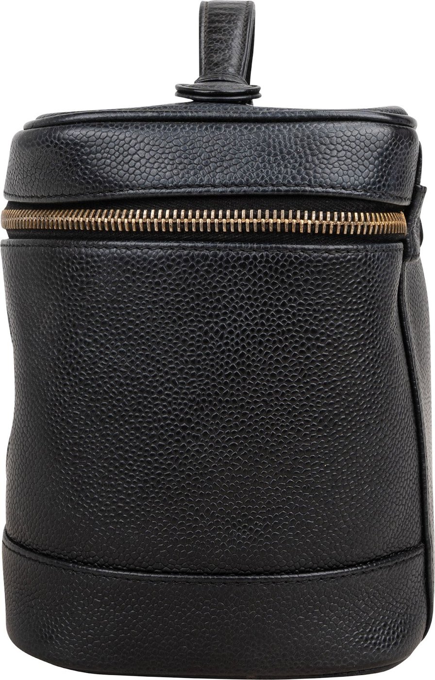 Chanel Caviar Leather Vertical Vanity Case Handbag