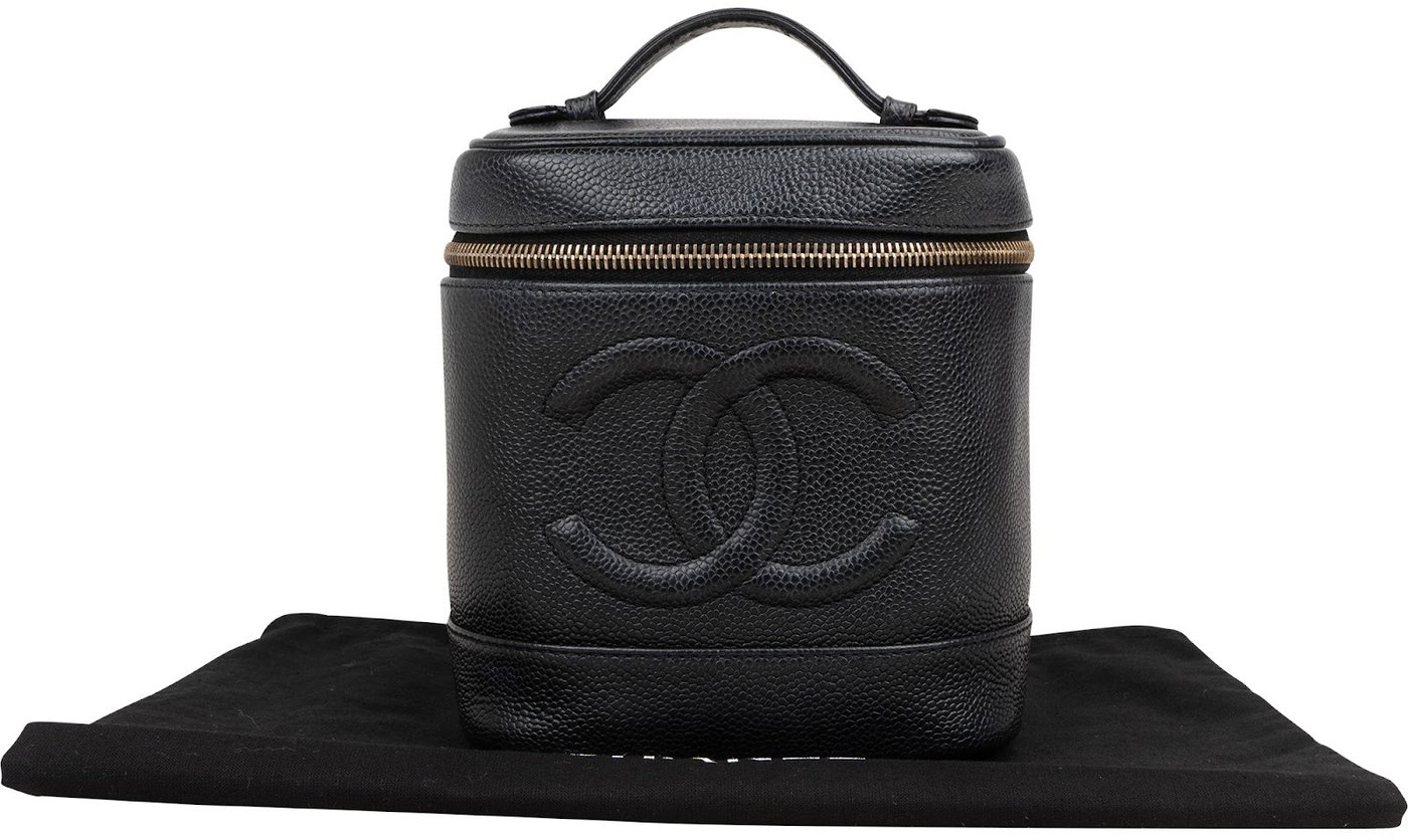 Chanel Caviar Leather Vertical Vanity Case Handbag
