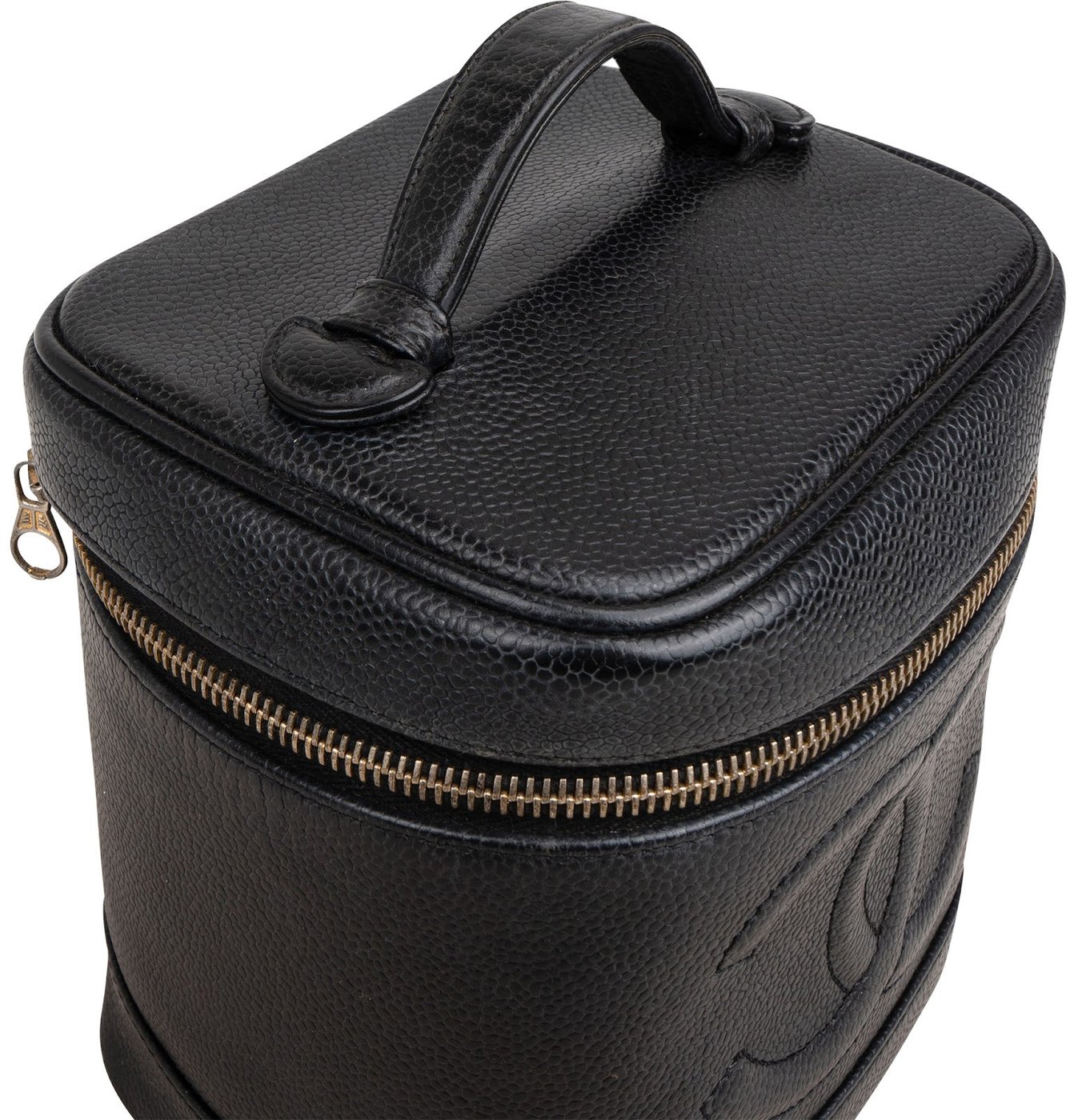 Chanel Caviar Leather Vertical Vanity Case Handbag