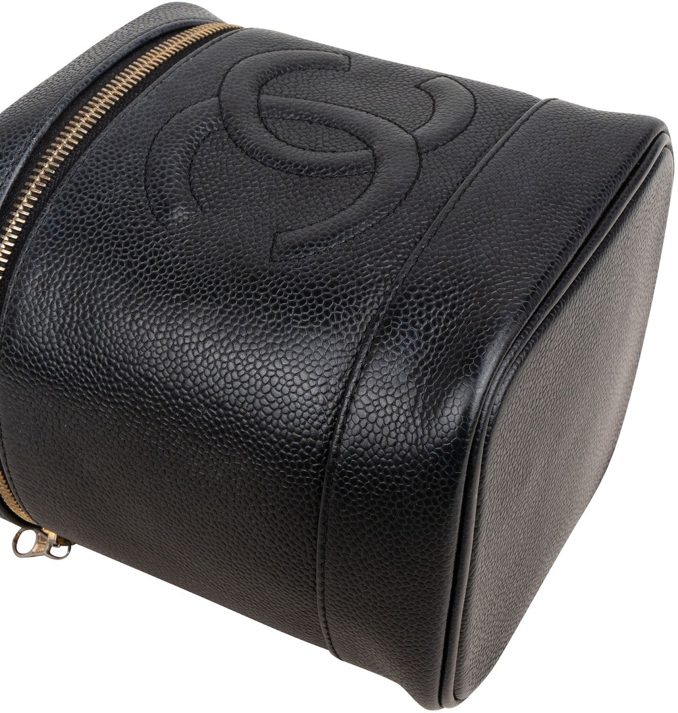 Chanel Caviar Leather Vertical Vanity Case Handbag