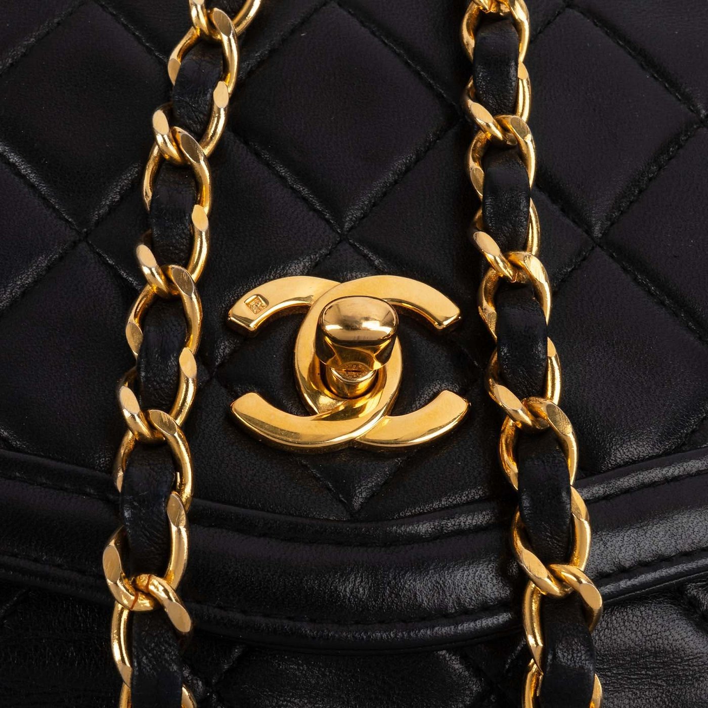 Chanel Quilted Lambskin 24K Gold Single Flap Crossbody Bag
