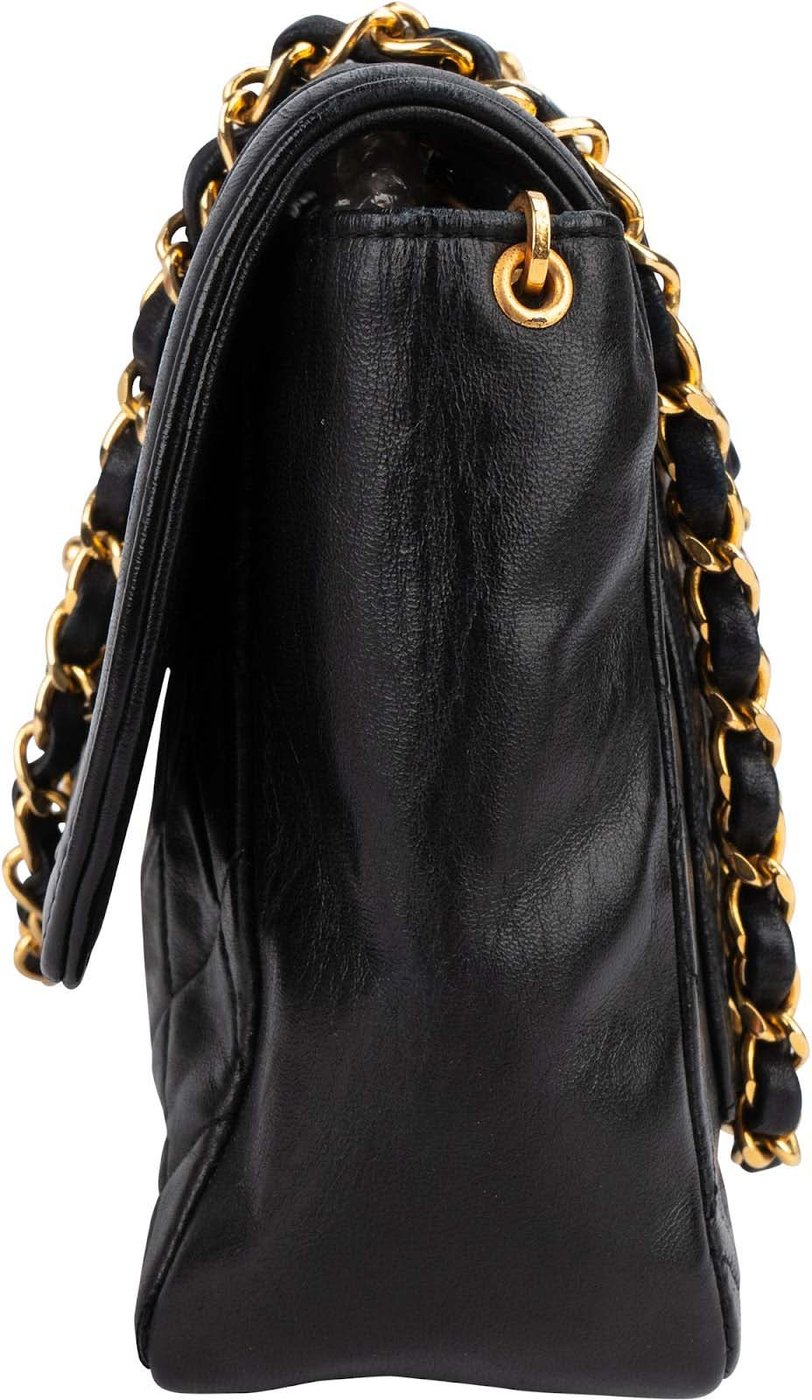 Chanel Quilted Lambskin 24K Gold Single Flap Crossbody Bag