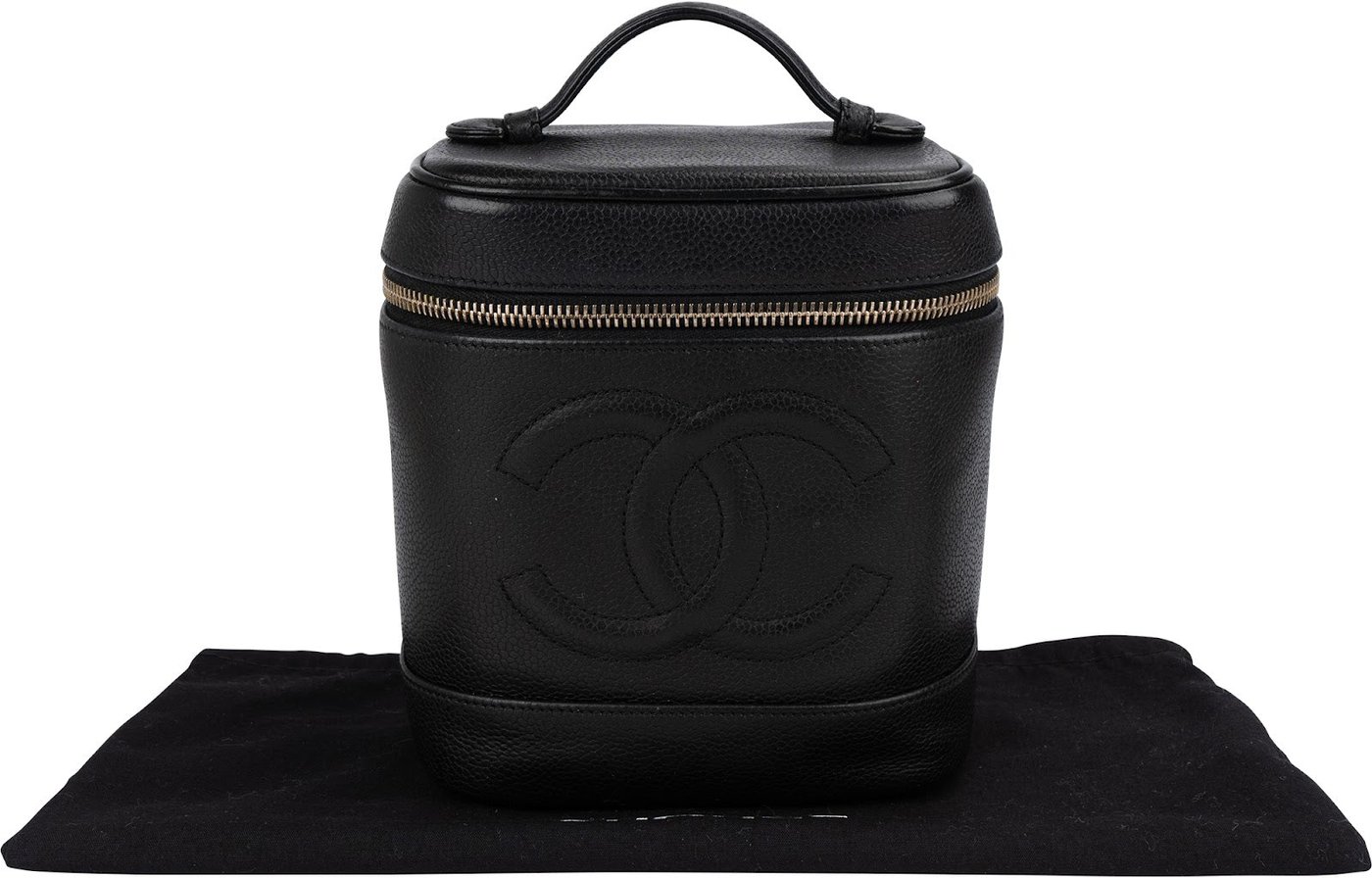 Chanel Caviar Leather CC Vanity Case Handbag