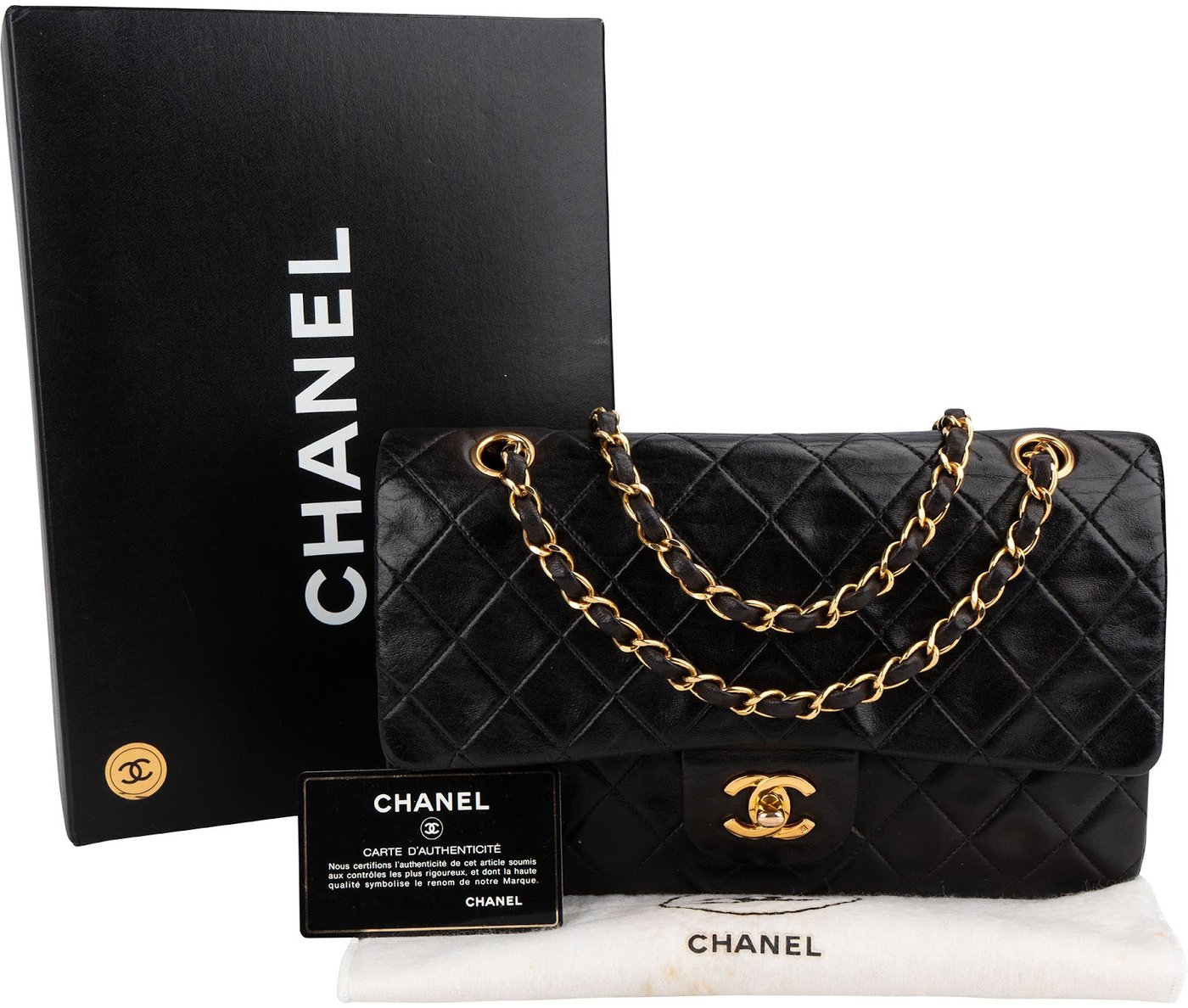 Chanel Quilted Lambskin 24K Gold Medium Double Flap Shoulder Bag