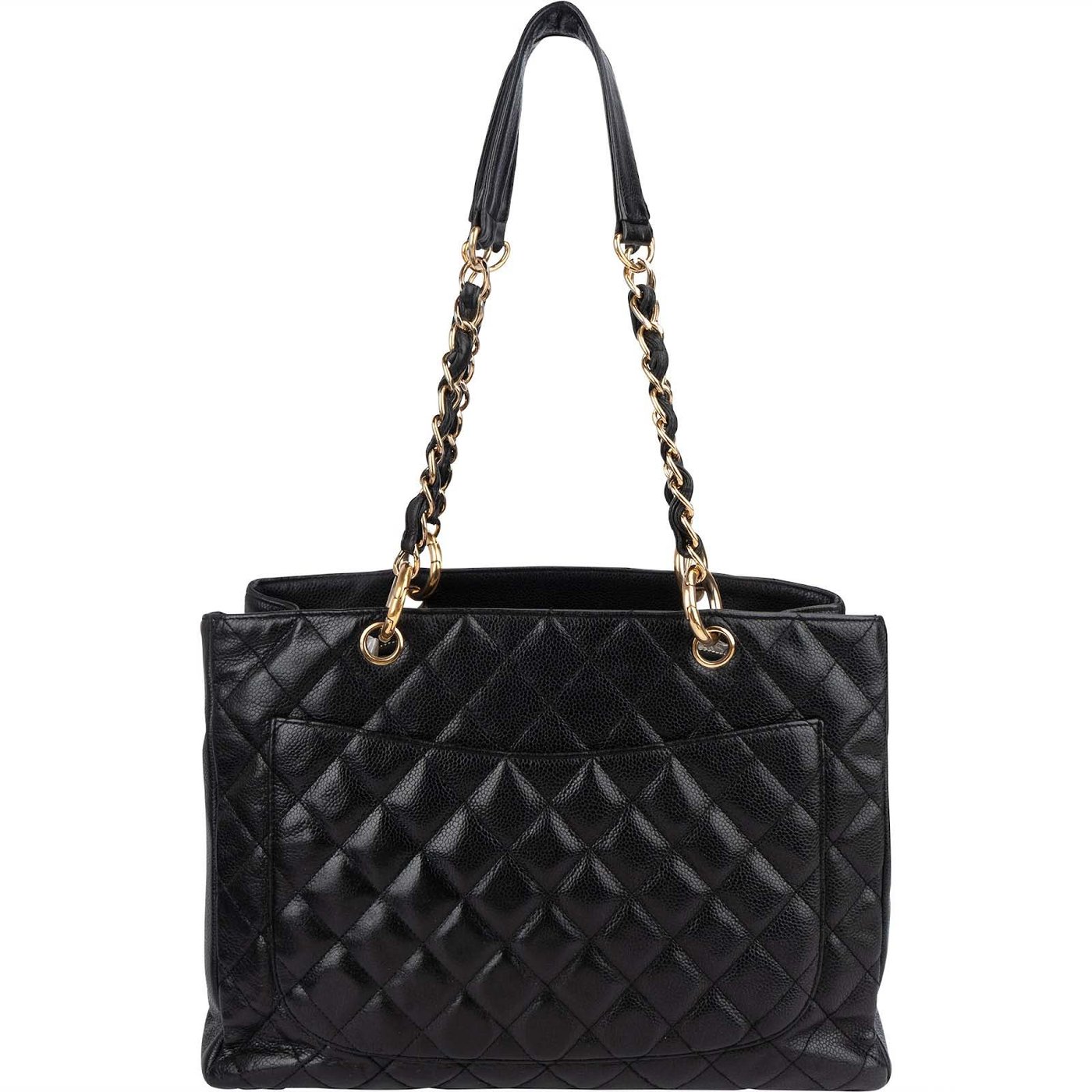 Chanel Quilted Caviar Leather Grand Shopping Tote Shoulder Bag
